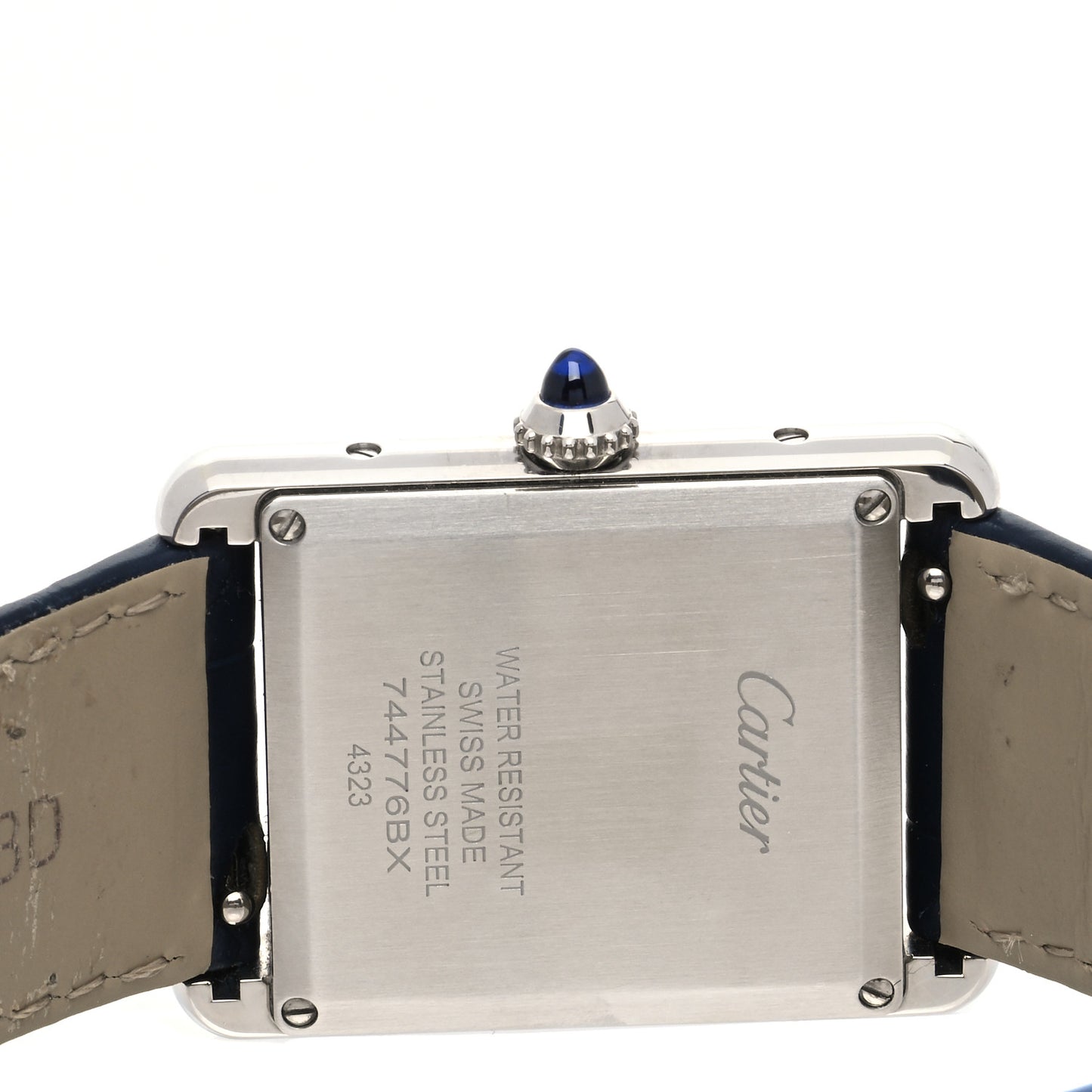 Stainless Steel Alligator 25mm Must de Cartier Tank Quartz Watch Blue