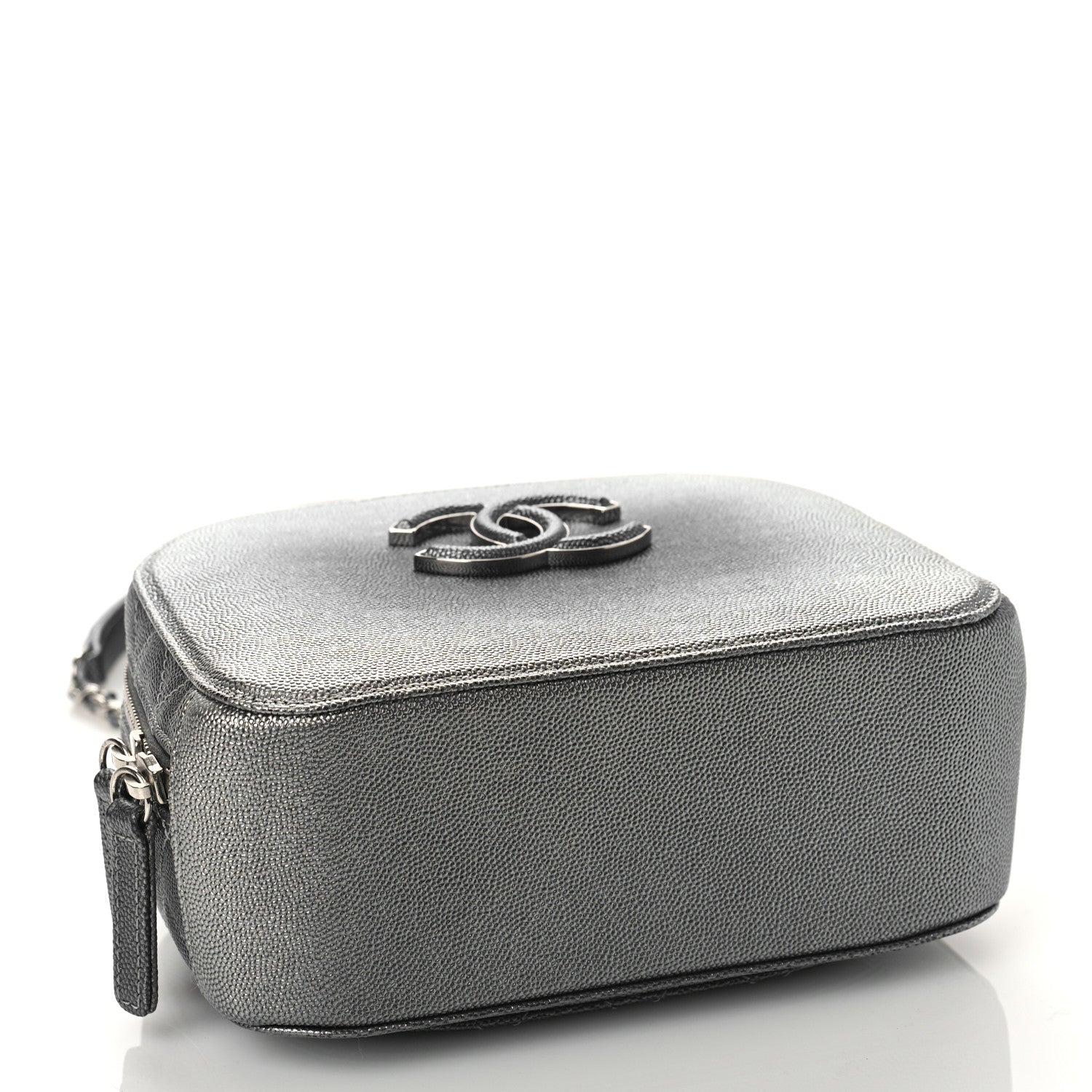 Chanel Metallic Caviar Small Coco Curve Vanity Bag Navy Blue Silver 4 of 9