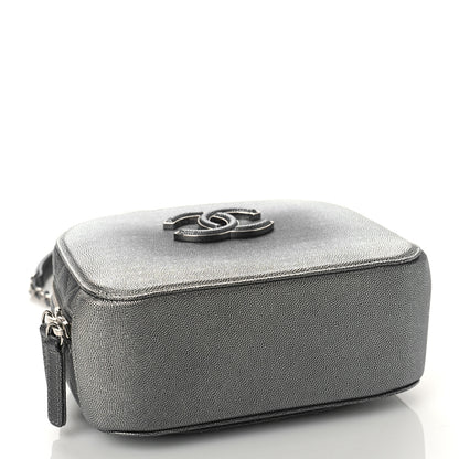 Chanel Metallic Caviar Small Coco Curve Vanity Bag Navy Blue Silver 4 of 9