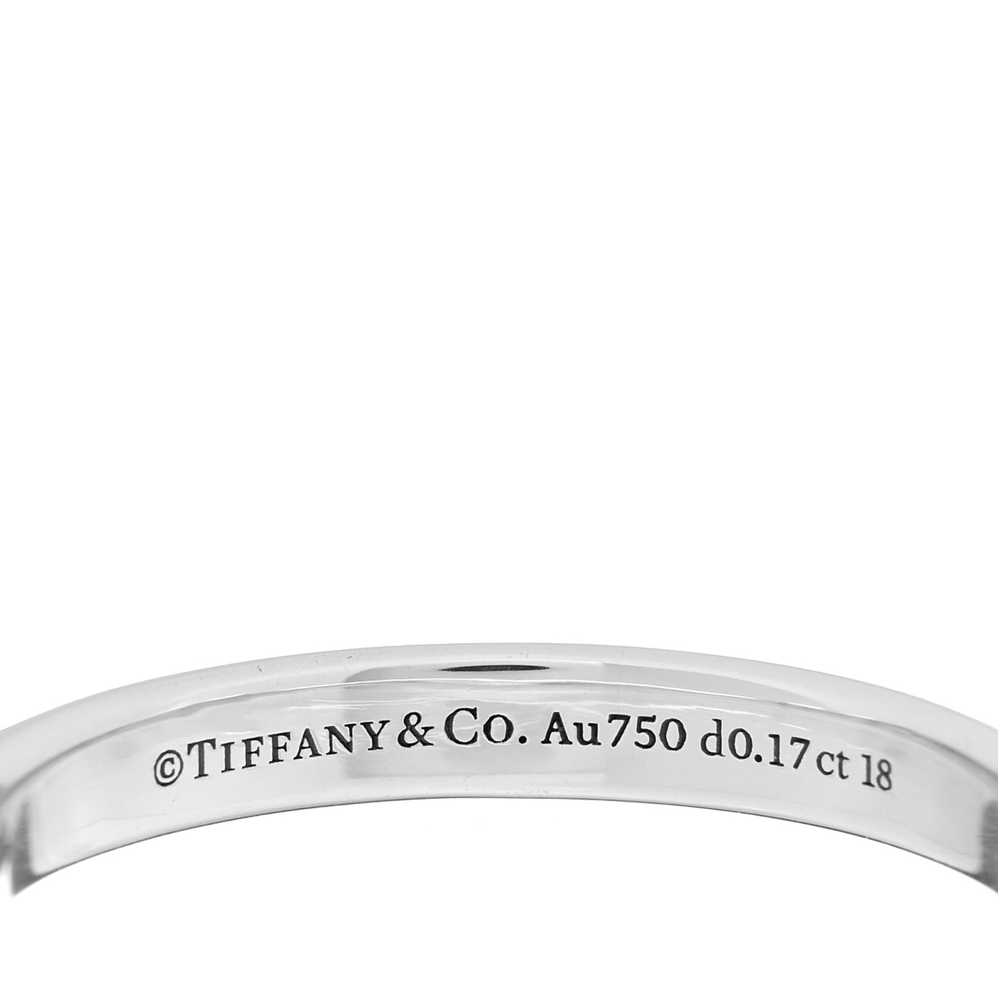 18K White Gold Diamond Lock Ring 63 10.5