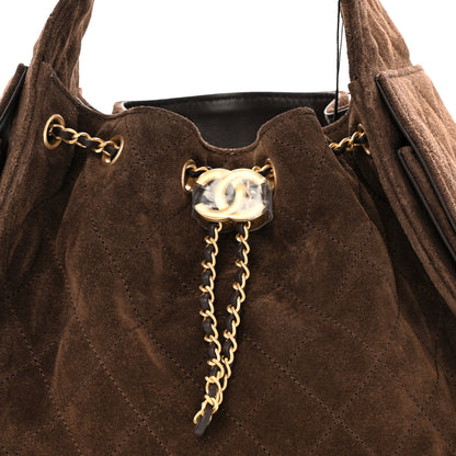 Chanel Suede Quilted Small Chanel 25 Handbag Dark Brown 8 of 12