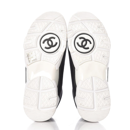 Chanel Lycra Fabric Womens CC Sneakers 39 Black White Pink 5 of 10