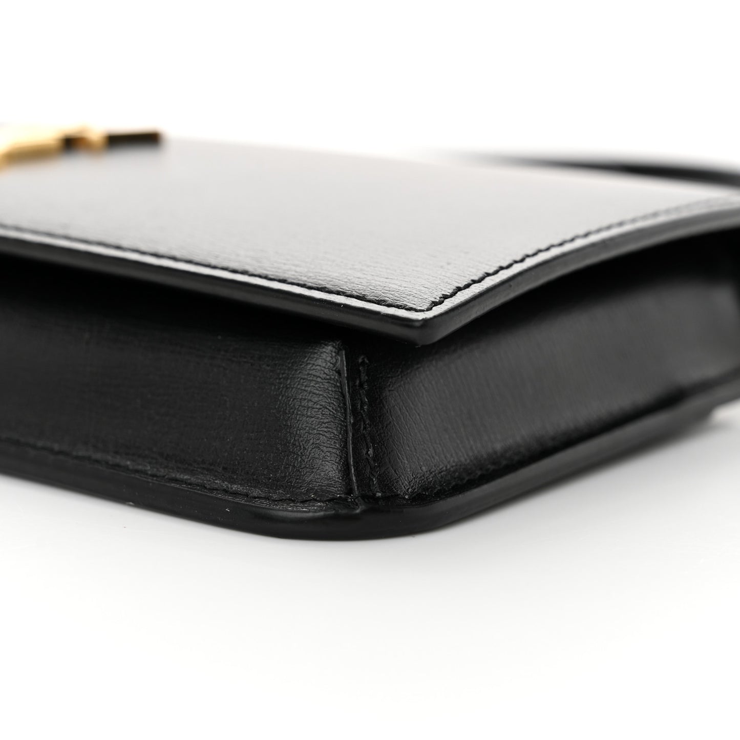 Smooth Calfskin Monogram Phone Holder Crossbody Black