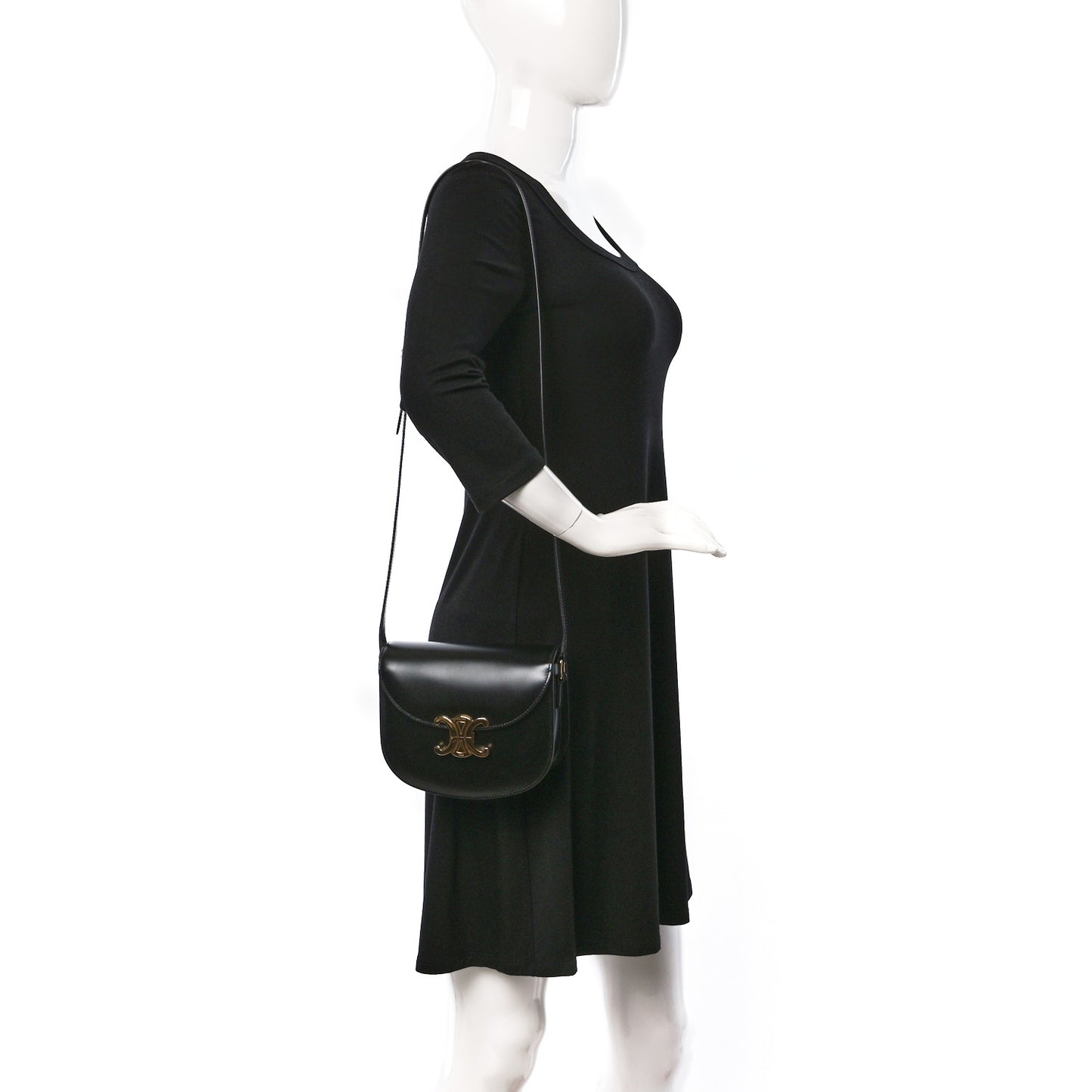 Shiny Calfskin Teen Besace Black