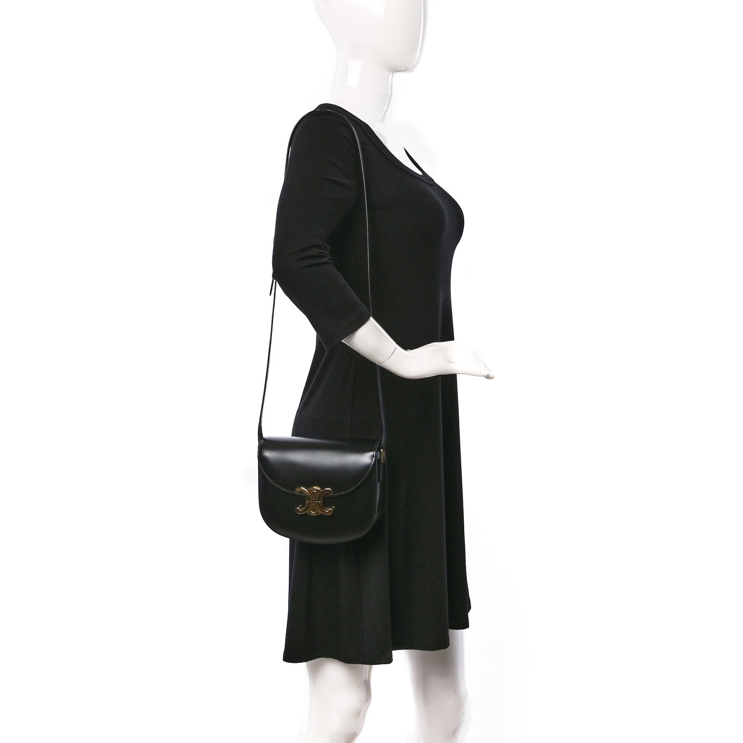 Celine Shiny Calfskin Teen Besace Black 2 of 9