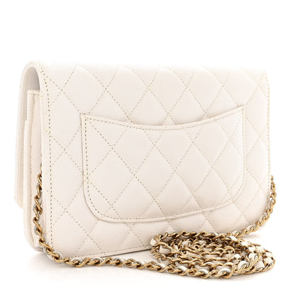 Chanel Caviar Quilted Wallet On Chain WOC White 3 of 12