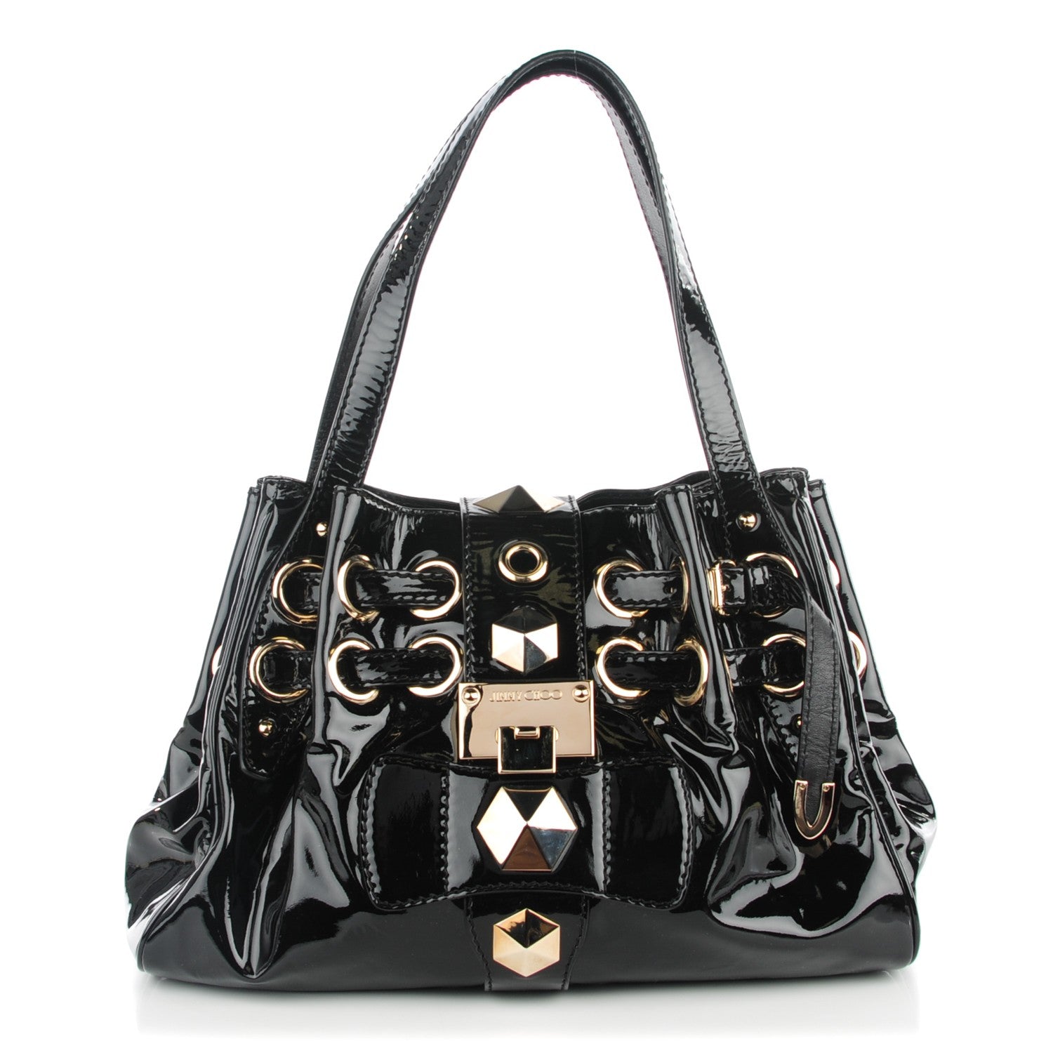 Jimmy Choo Patent Studded Ramona Black 1 of 7