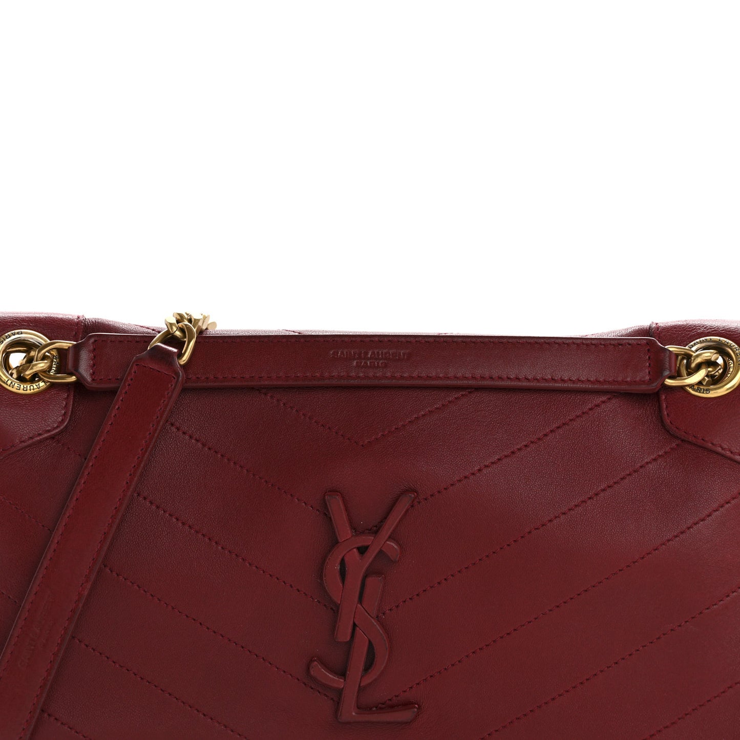 Lambskin Matelasse Monogram Medium Niki Chain Satchel Red