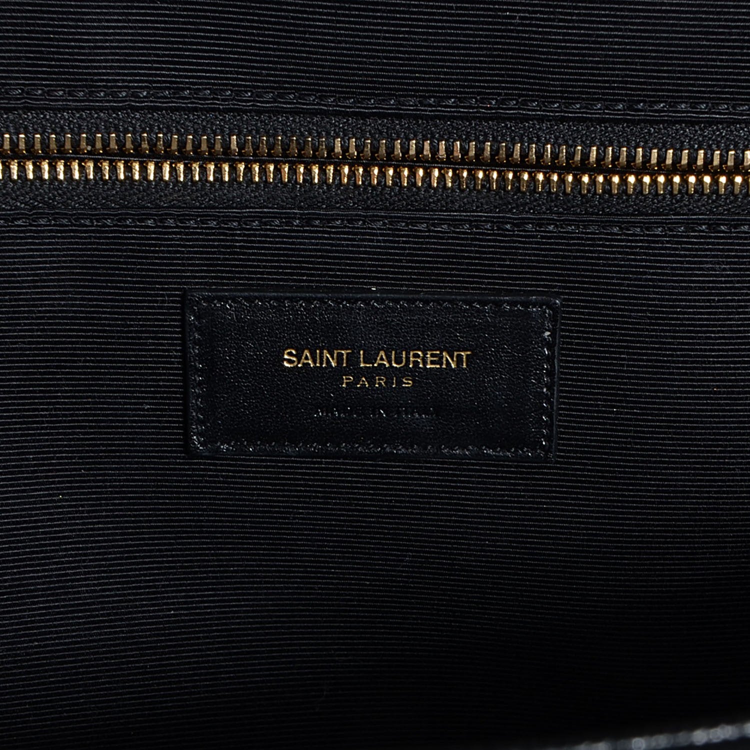 Saint Laurent Grain De Poudre Matelasse Chevron Large Monogram Satchel Black 6 of 8