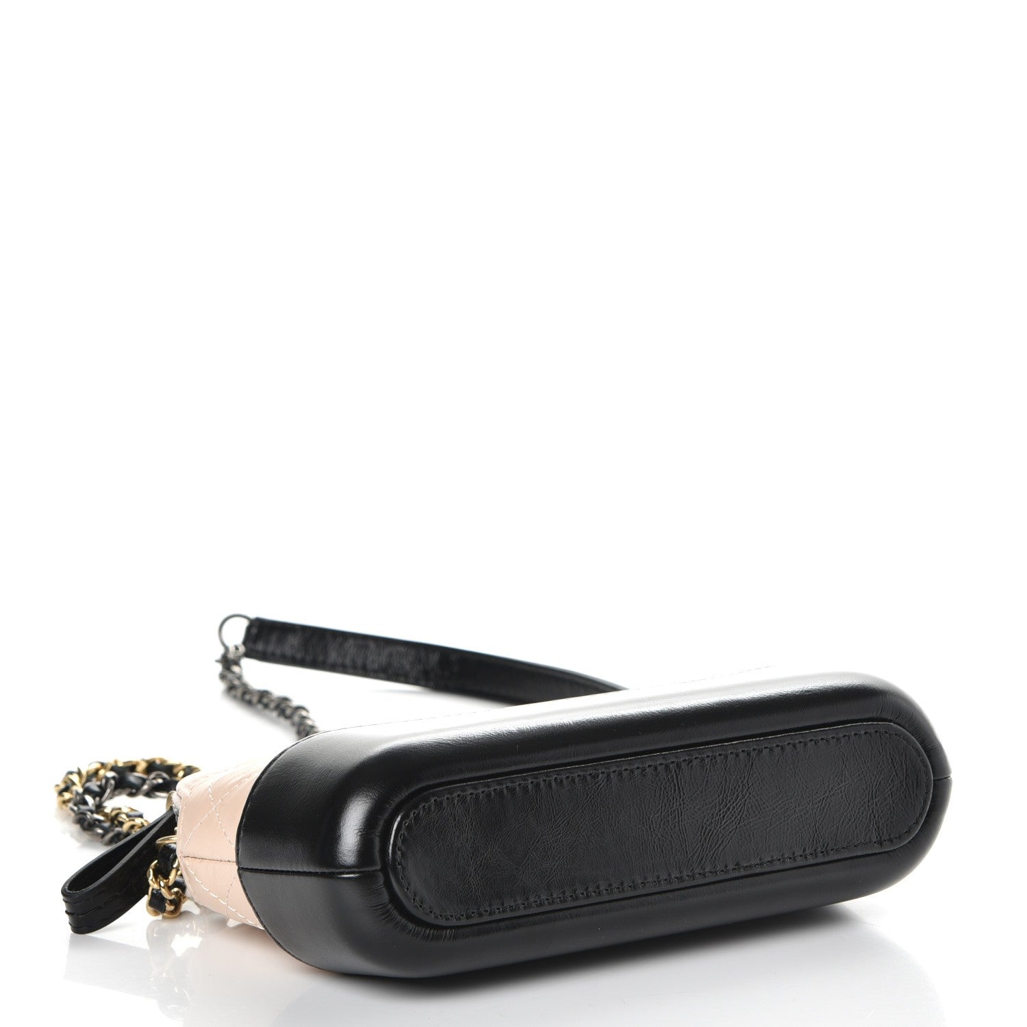 Chanel Aged Calfskin Quilted Small Gabrielle Clutch With Chain Beige Black 5 of 10