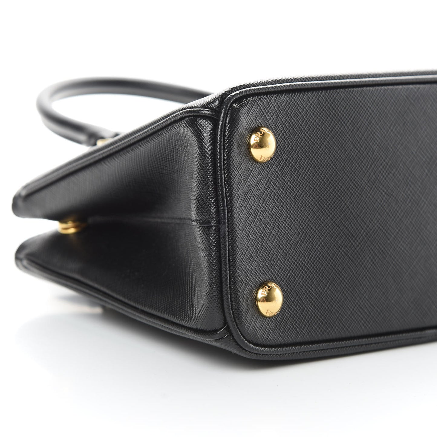 Saffiano Lux Micro Galleria Shoulder Bag Black