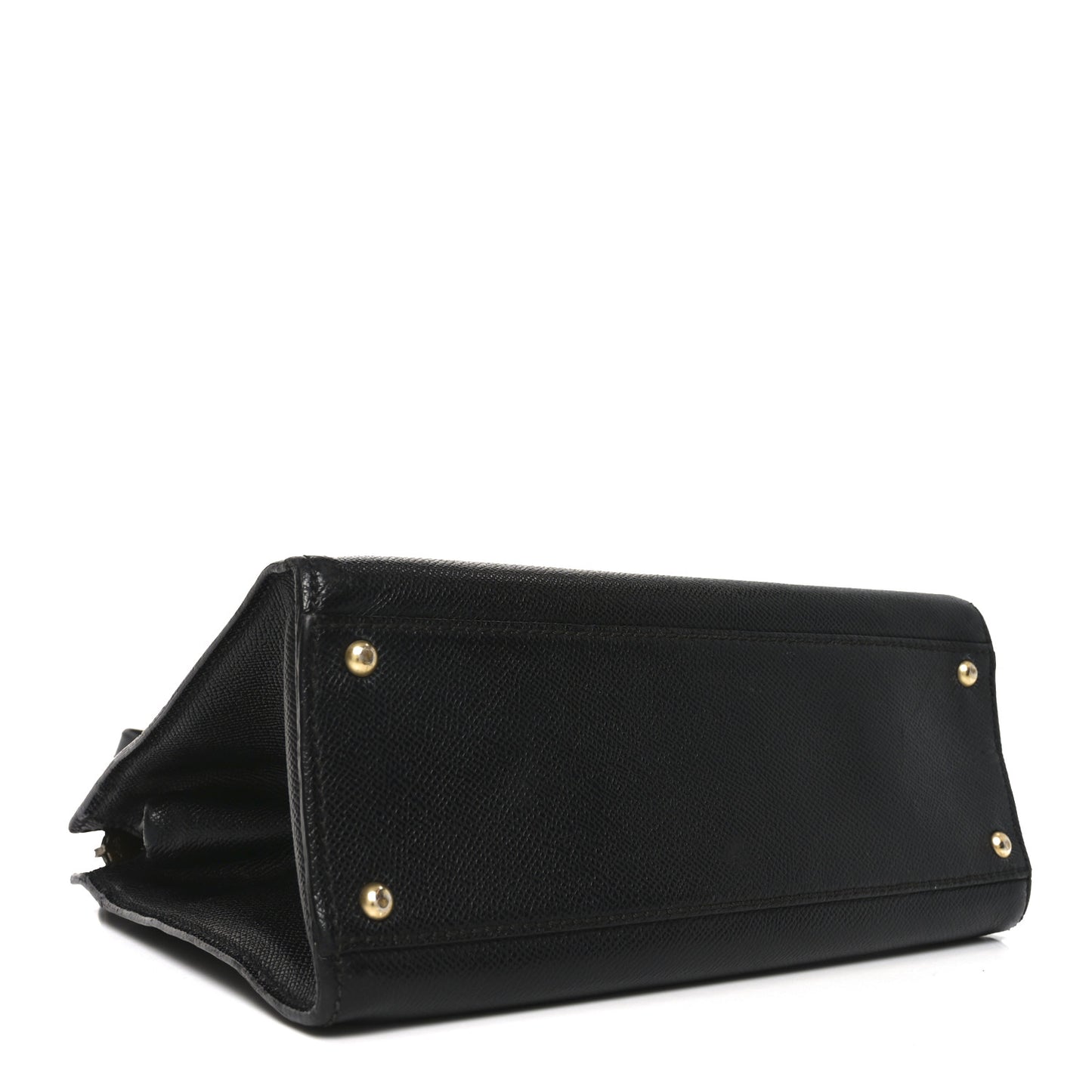 Grained Calfskin Logo Shoulder Bag Black