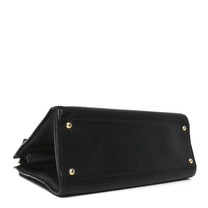 Chanel Grained Calfskin Logo Shoulder Bag Black 4 of 10