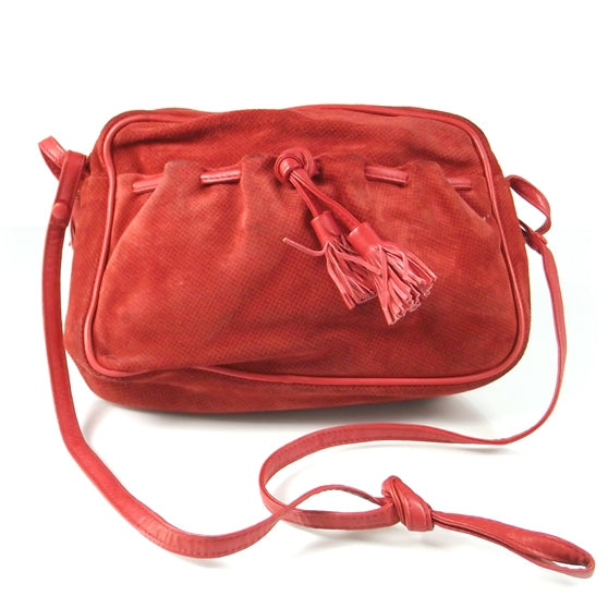 Vintage Suede Tassel Bag Red