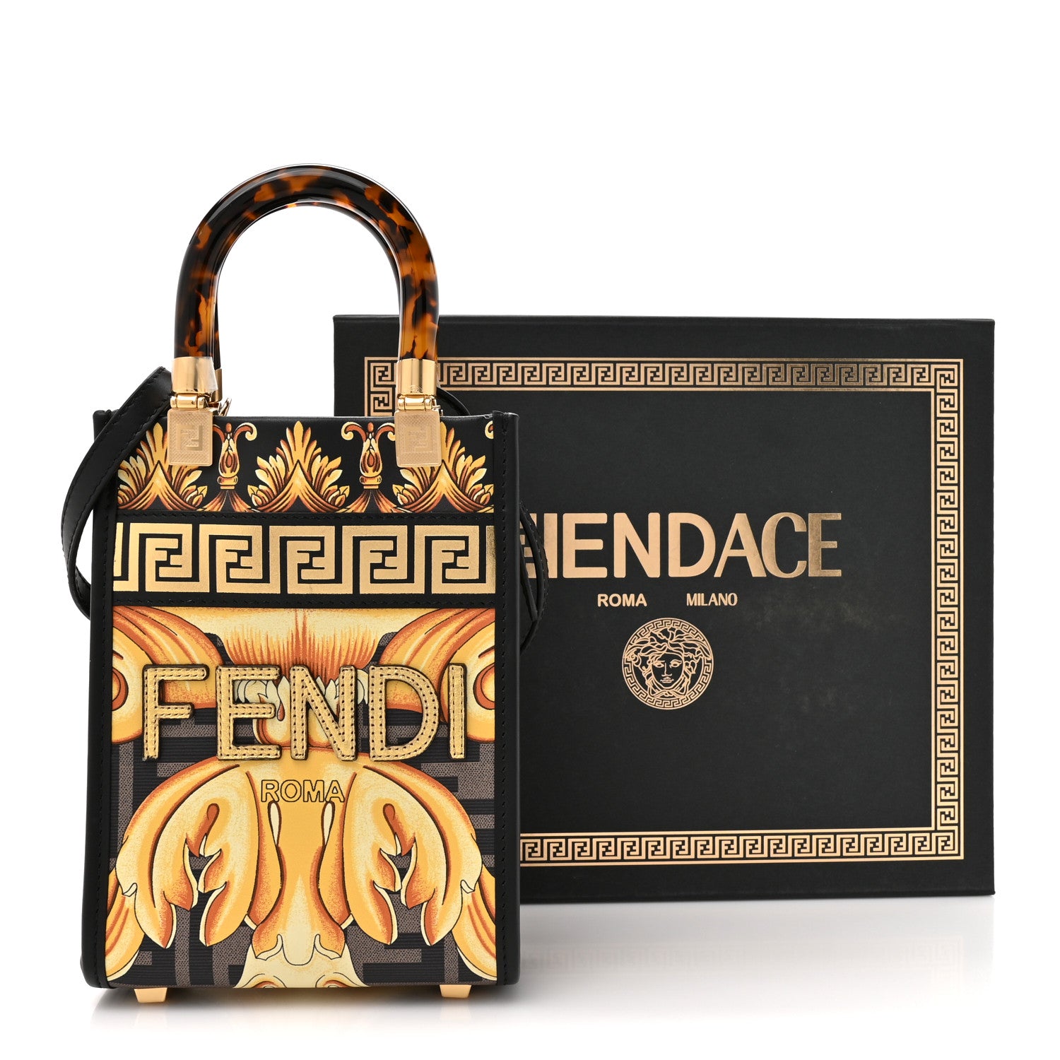 Fendi X VERSACE Vitello King Catalan Mirror Plexiglass Fendace FF