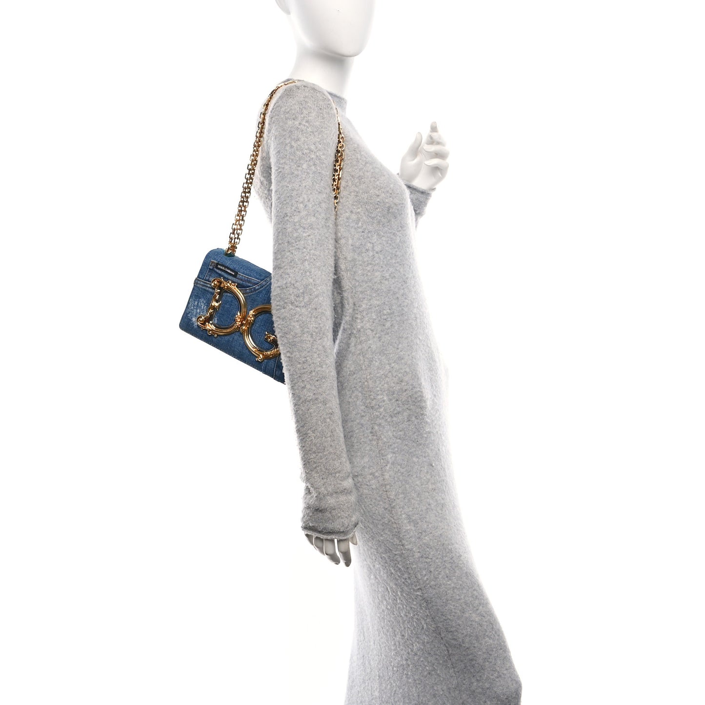 Denim Mini DG Girls Shoulder Bag Blue