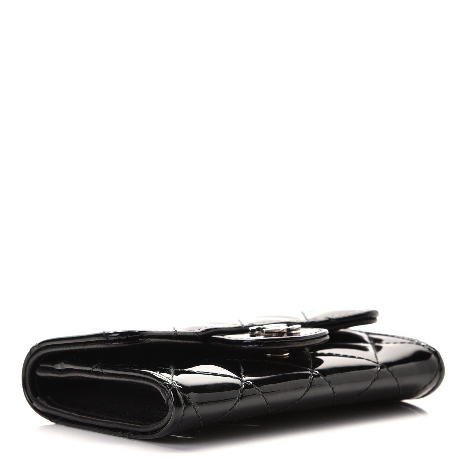 Chanel Patent Quilted Flap Card Holder Black 4 of 6