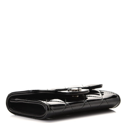 Chanel Patent Quilted Flap Card Holder Black 4 of 6