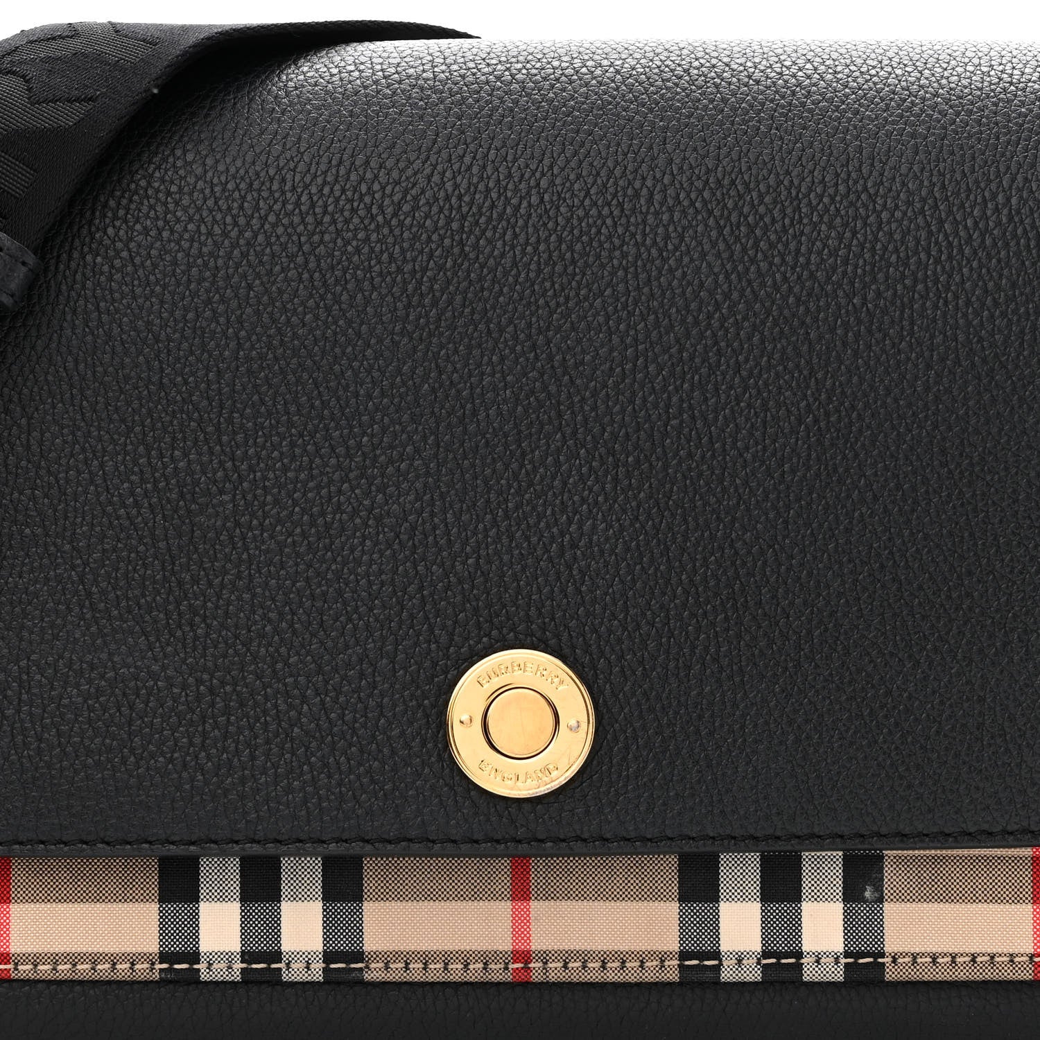 Burberry Grainy Calfskin Vintage Check Note Crossbody Bag Black 7 of 12