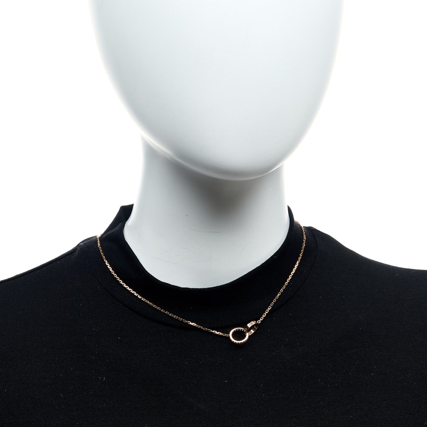 18K Pink Gold Diamond Interlocking LOVE Necklace