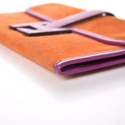 Hermes Veau Doblis Suede Chevre Mysore Mini 20 Jige Clutch Orange Cyclamen 10 of 13