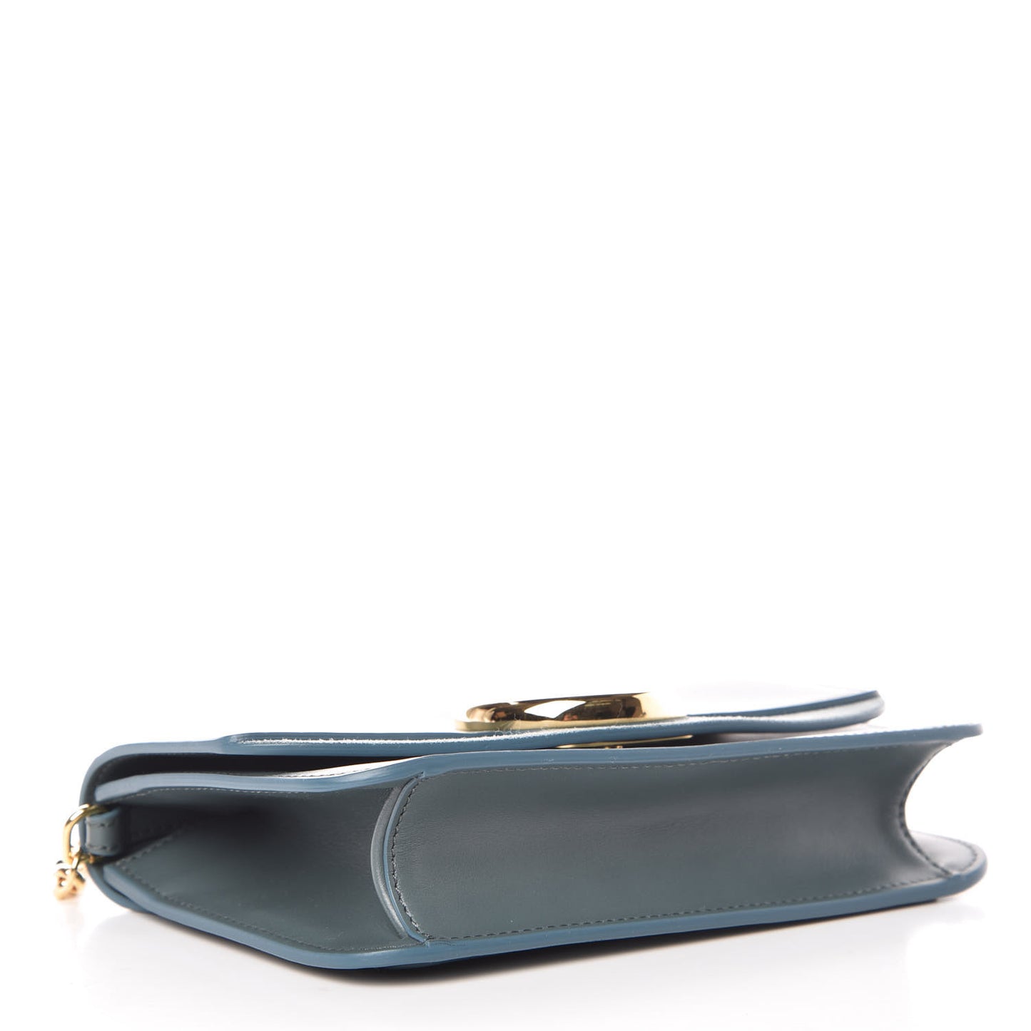 Calfskin Suede C Clutch With Chain Cloudy Blue