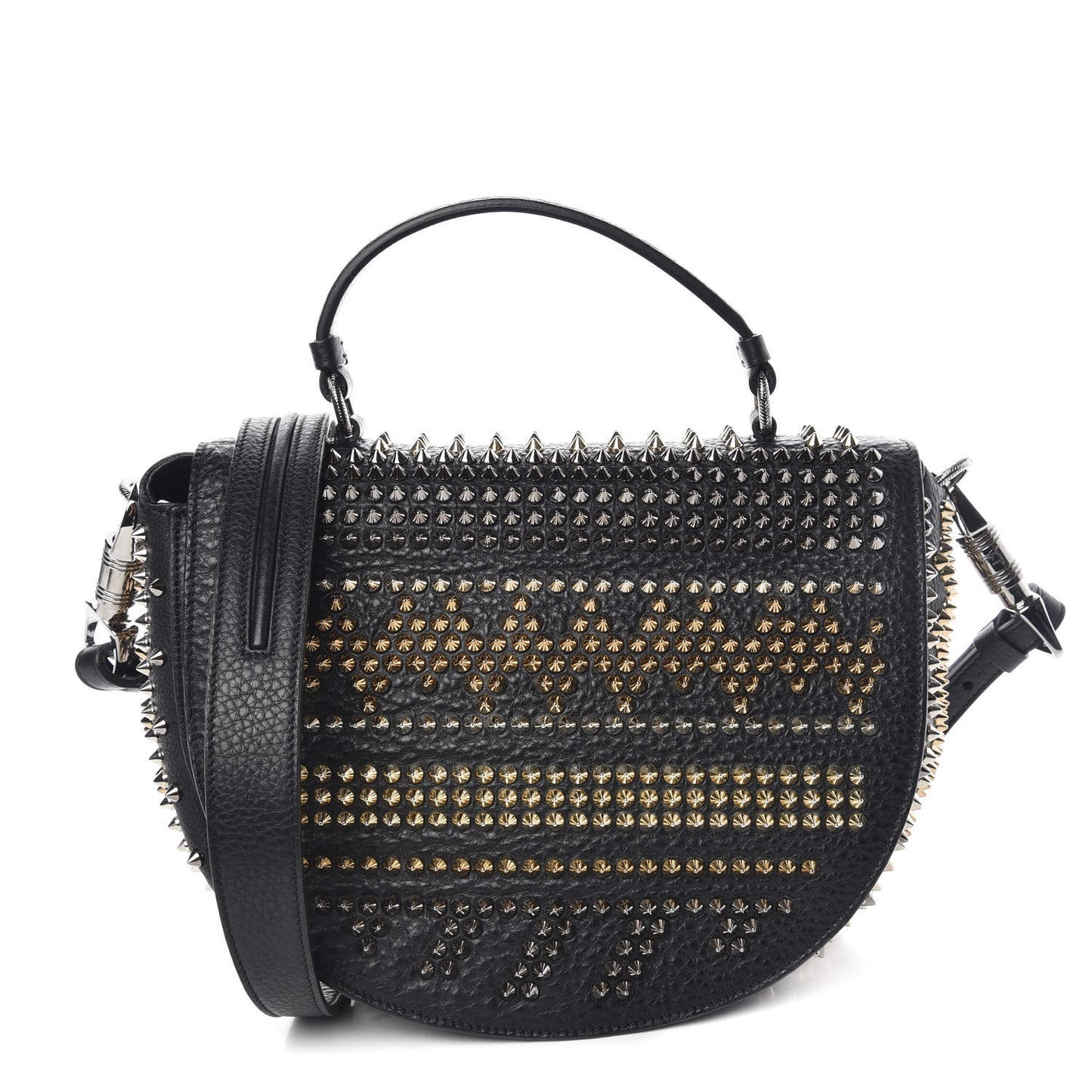 Calfskin Mix Chevron Spikes Panettone Messenger Black
