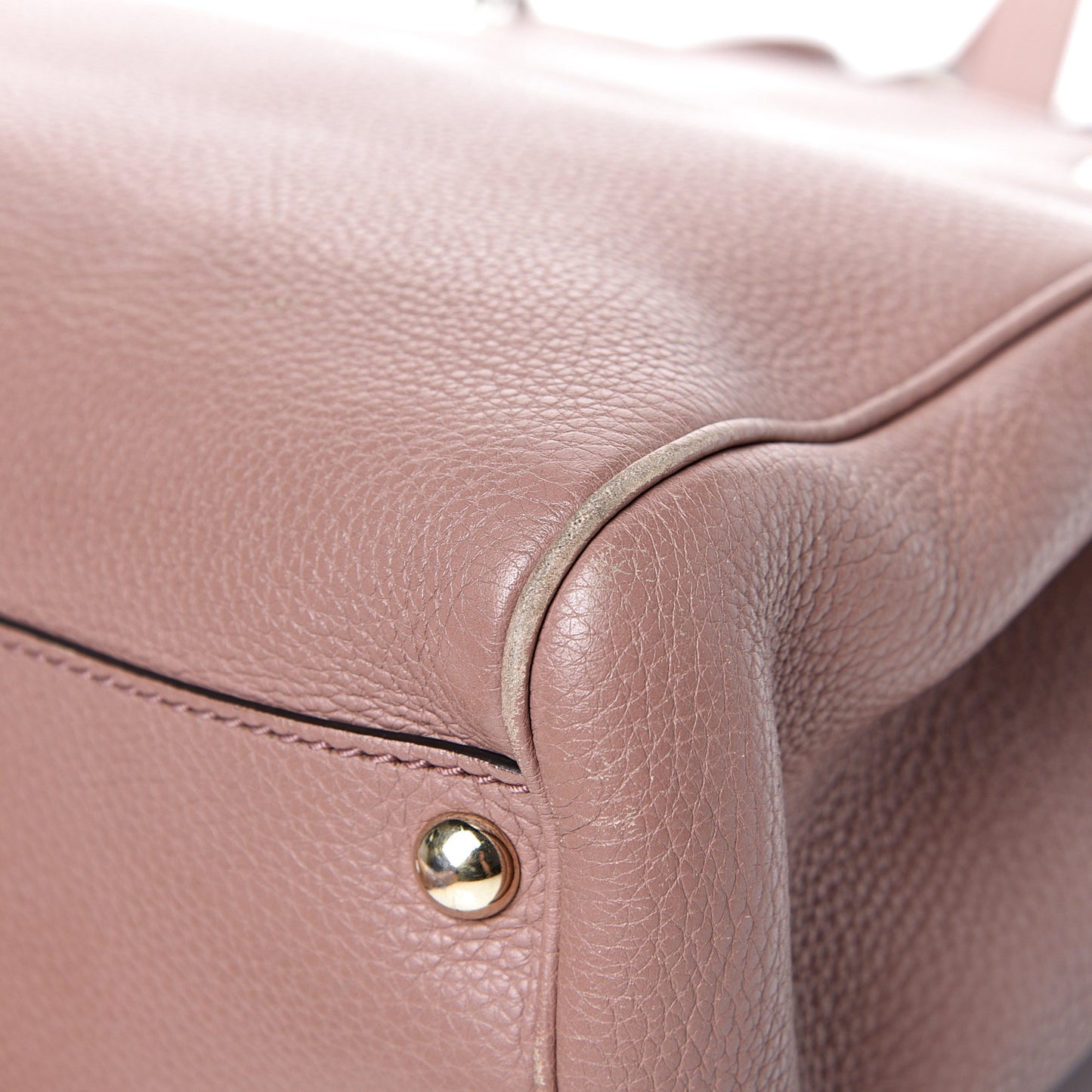 Calfskin Small Bamboo Shopper Tote Dark Cipria