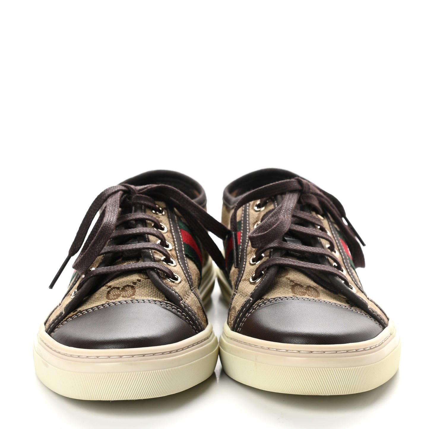 GG Monogram Web Womens Sneakers 36 Brown