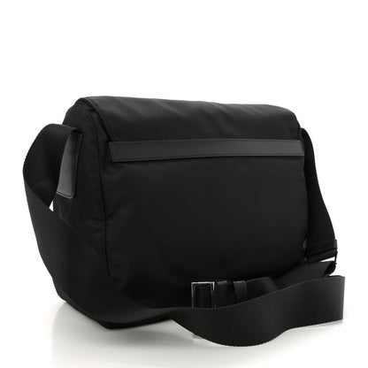 Prada Tessuto Nylon Saffiano Double Buckle Messenger Shoulder Bag Black 3 of 10