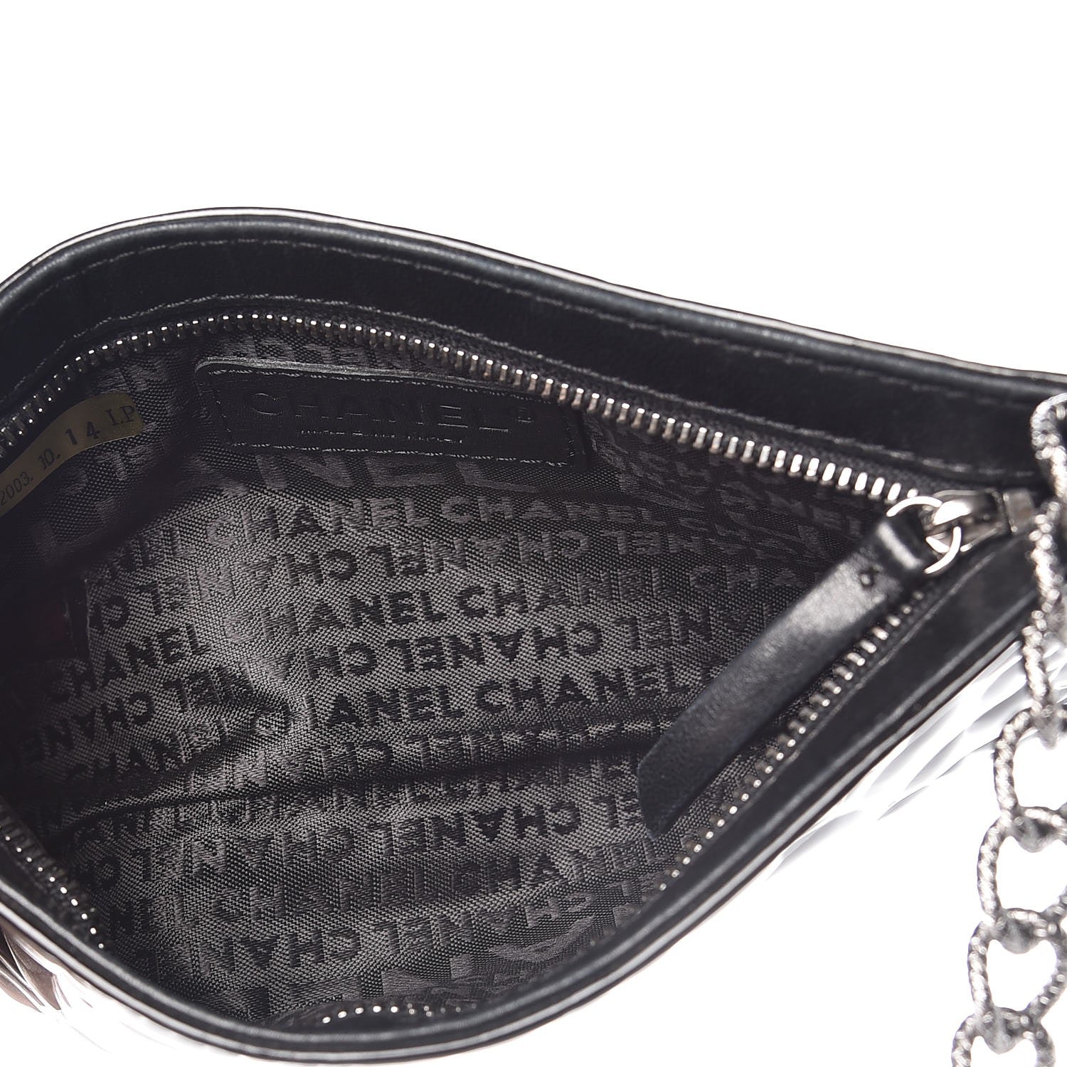 Chanel Patent Camellia Embossed Pochette Black 5 of 8