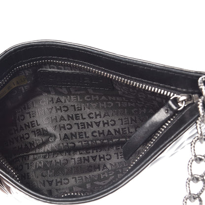 Chanel Patent Camellia Embossed Pochette Black 5 of 8