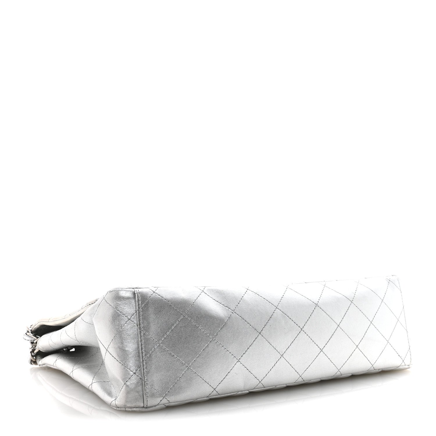 Chanel Metallic Lambskin Quilted Maxi Single Flap Silver 4 of 14