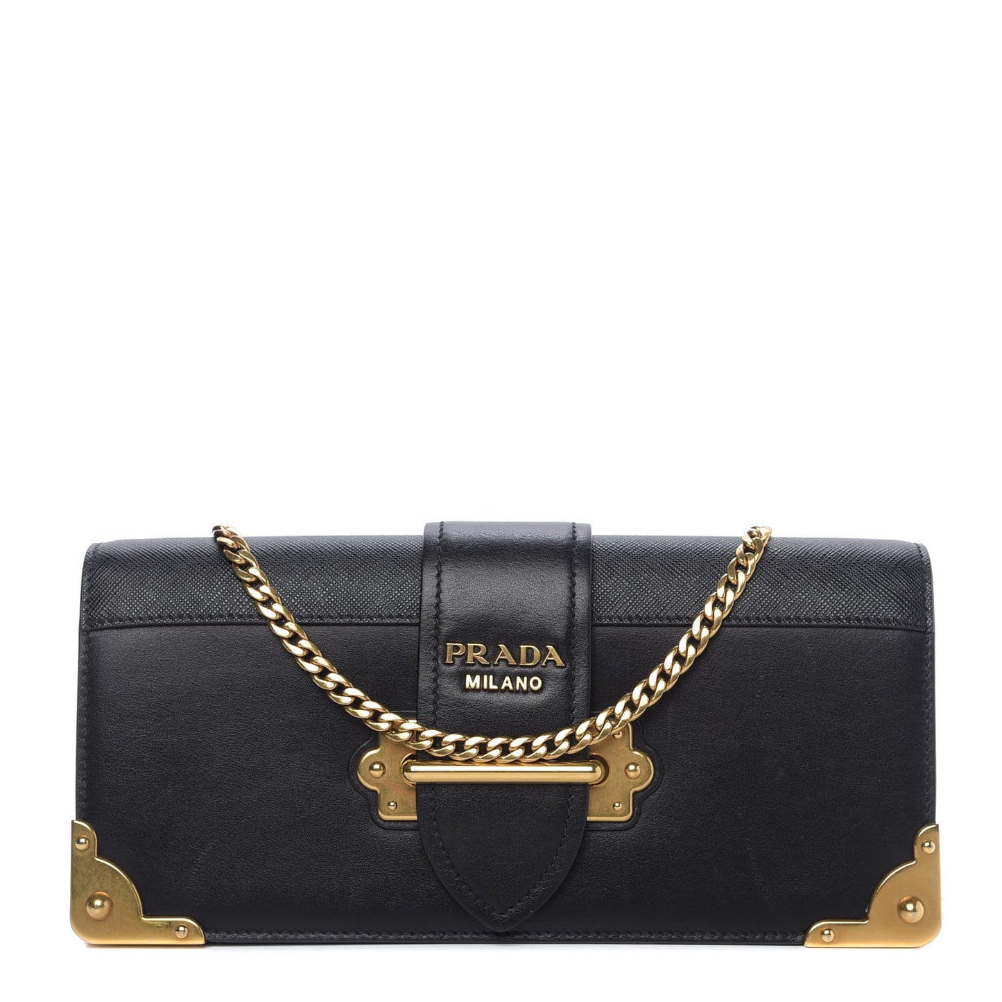 City Calfskin Saffiano Cahier Pochette Black