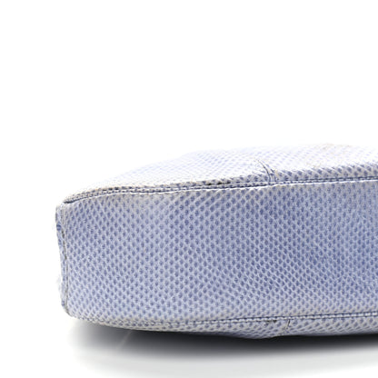 Judith Leiber Lizard Embossed Pleated Evening Bag Blue Grey Gold 7 of 8