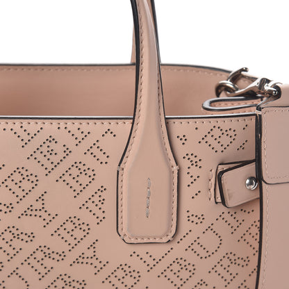 Burberry Calfskin Perforated Small Banner Tote Pale Fawn Pink 11 of 13