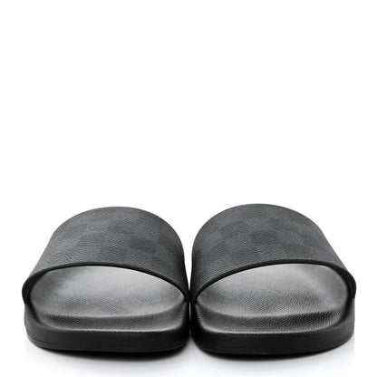 Louis Vuitton Rubber Damier Mens Waterfront Mules 7.5 Black 2 of 8