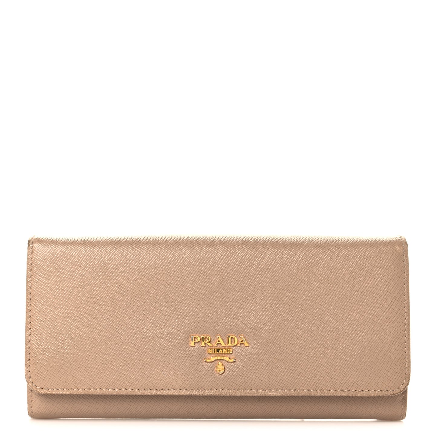 Saffiano Metal Continental Flap Wallet Cammeo