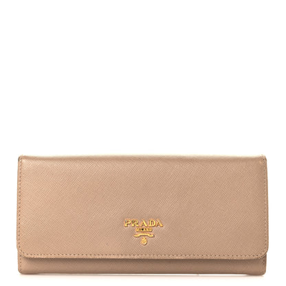 Prada Saffiano Metal Continental Flap Wallet Cammeo 1 of 9