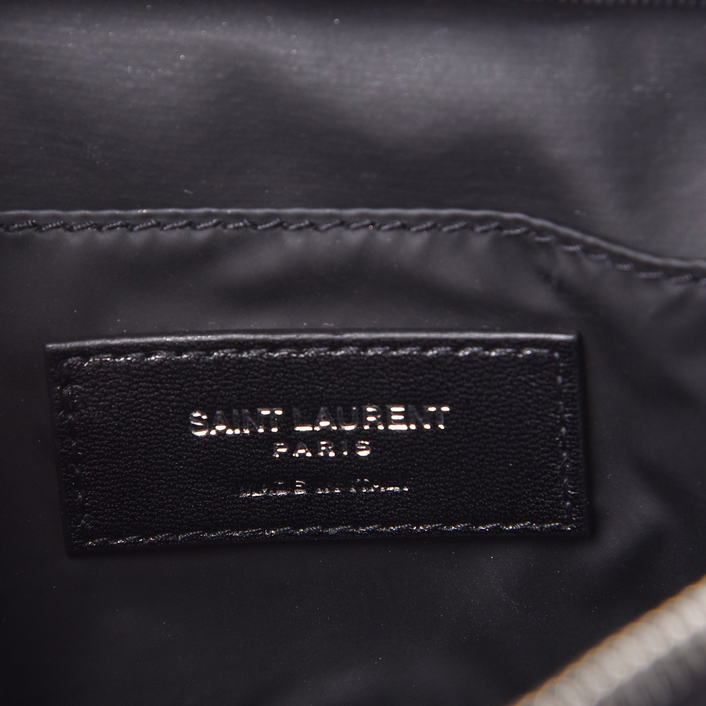 Lambskin Y Quilted Monogram Loulou Cosmetic Case Black