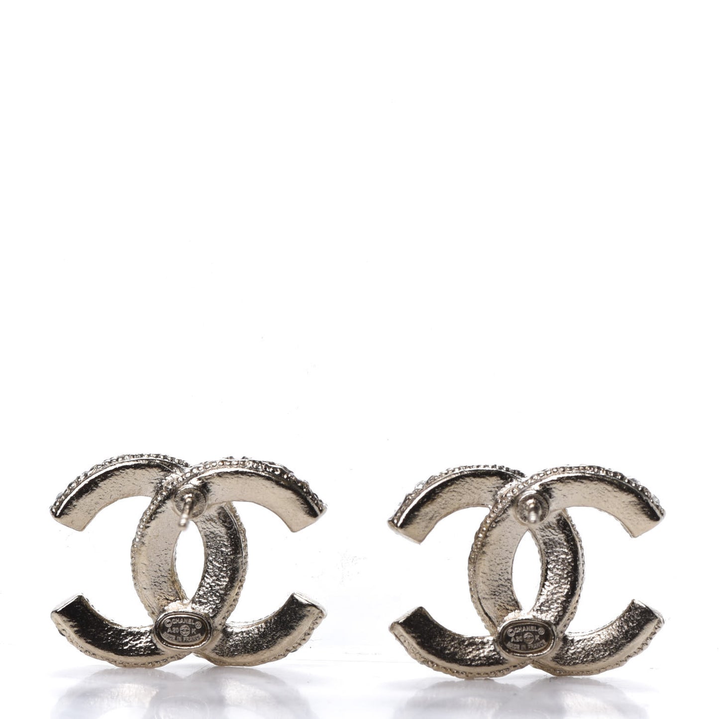 Crystal CC Earrings Light Gold