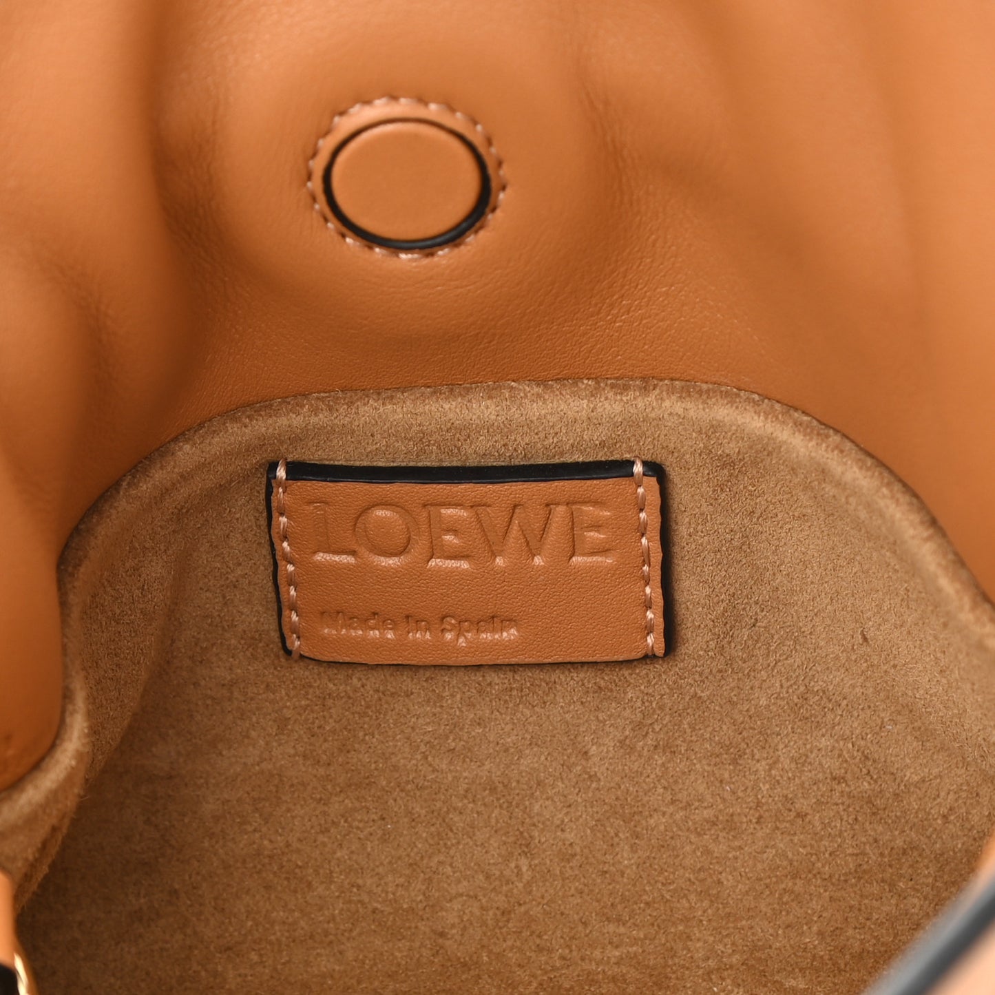 Calfskin Nano Flamenco Knot Clutch Warm Desert