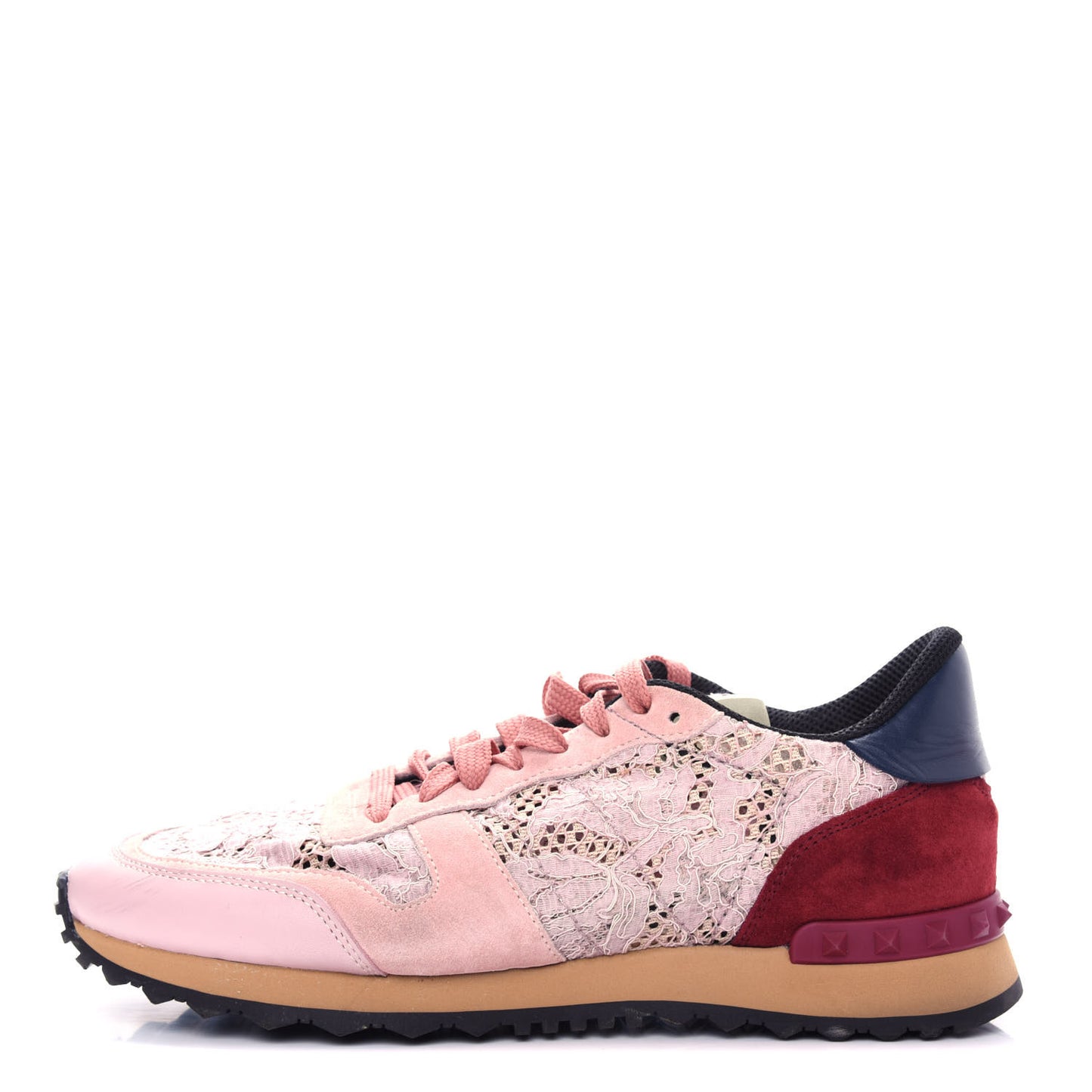 Macrame Lace Suede Womens Rockrunner Sneakers 41 Water Rose Multicolor