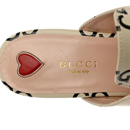 Gucci Azalea Calfskin GG Monogram Bi-Color Debossed Womens Princetown Slippers 38.5 Mystic White Black 7 of 12