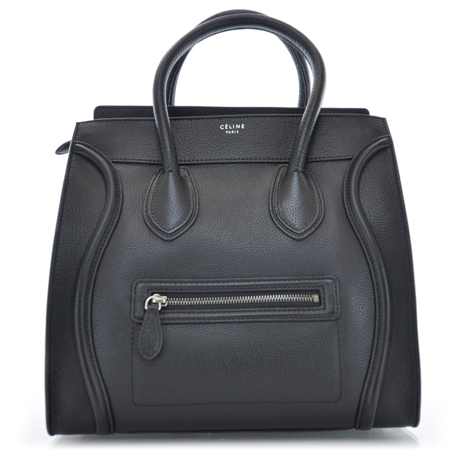 Pebbled Leather Mini Luggage Black