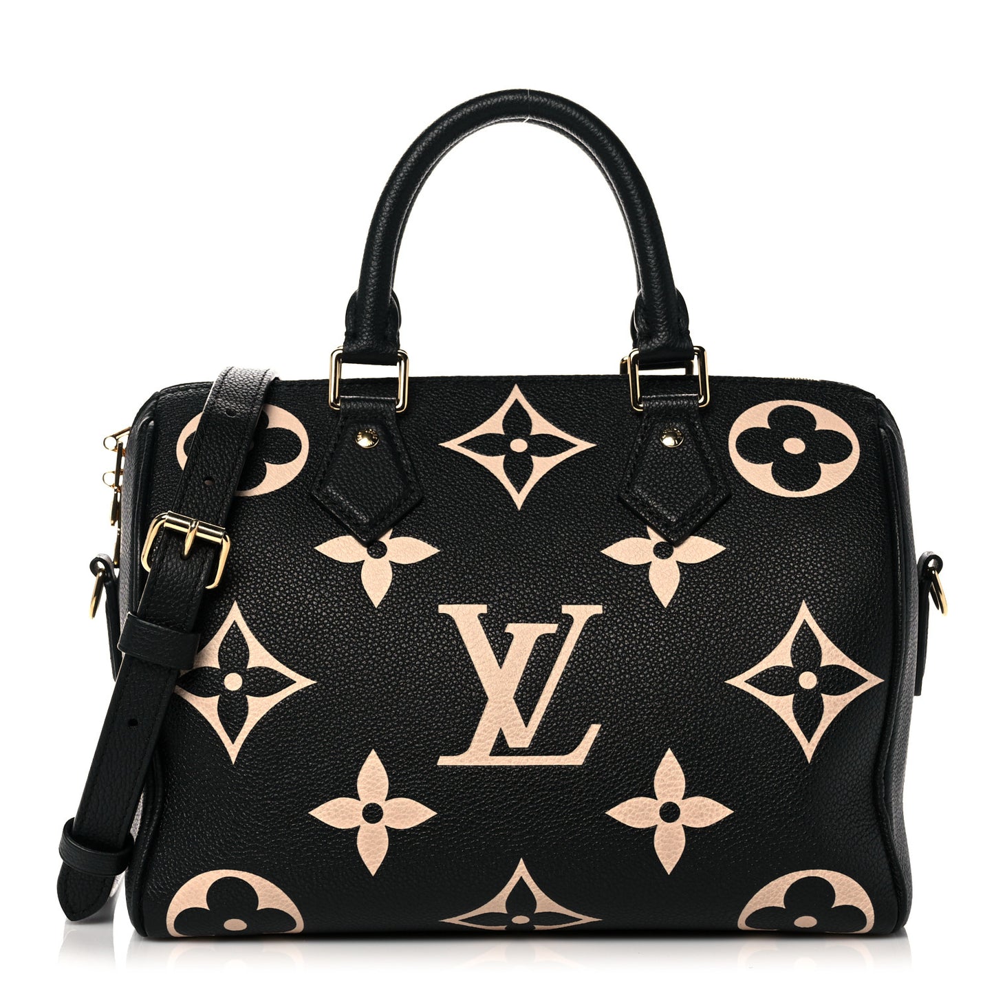 Empreinte Monogram Giant Speedy Bandouliere 25 Black Beige