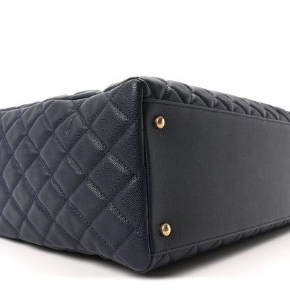 Chanel Caviar Quilted Large Coco Handle Shopping Tote Navy 9 of 10