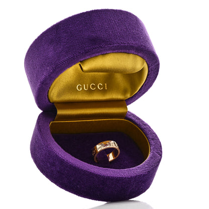 Gucci 18K Rose Gold Enamel 6mm Icon Blooms Ring 50 5.5 6 of 6