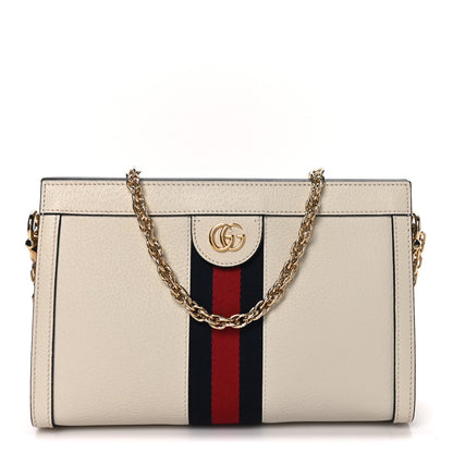 Gucci Textured Calfskin Web Small Ophidia Chain Shoulder Bag Mystic White 1 of 10