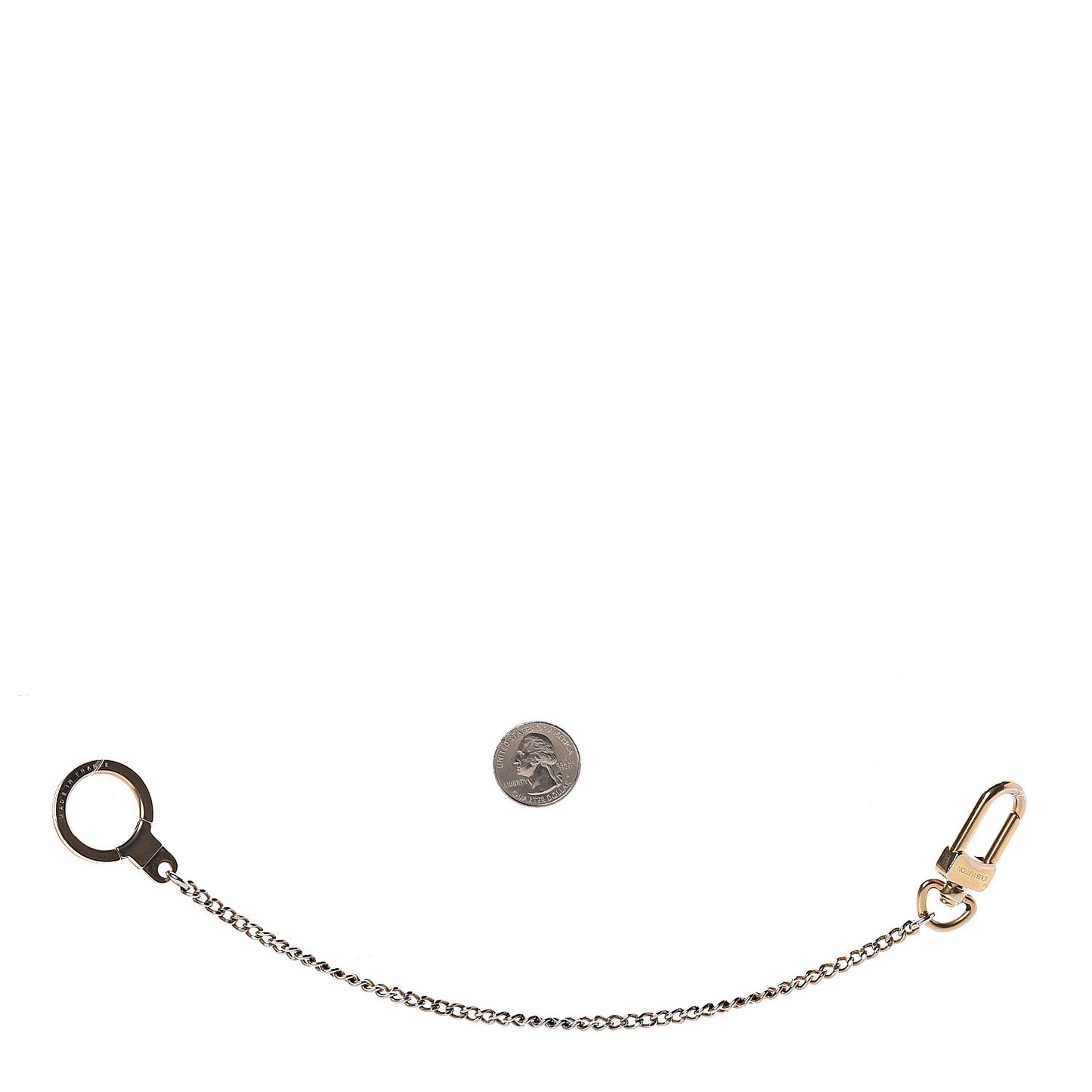 Metal Pochette Extender Key Ring Chain Gold